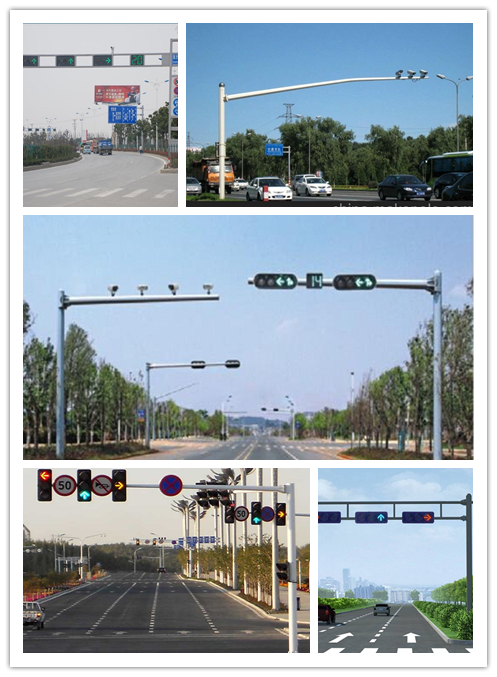 Q345 4m/6m γαλβανισμένη προσαρμογή σημάτων οδικών ελαφριά Πολωνών διαθέσιμη 1