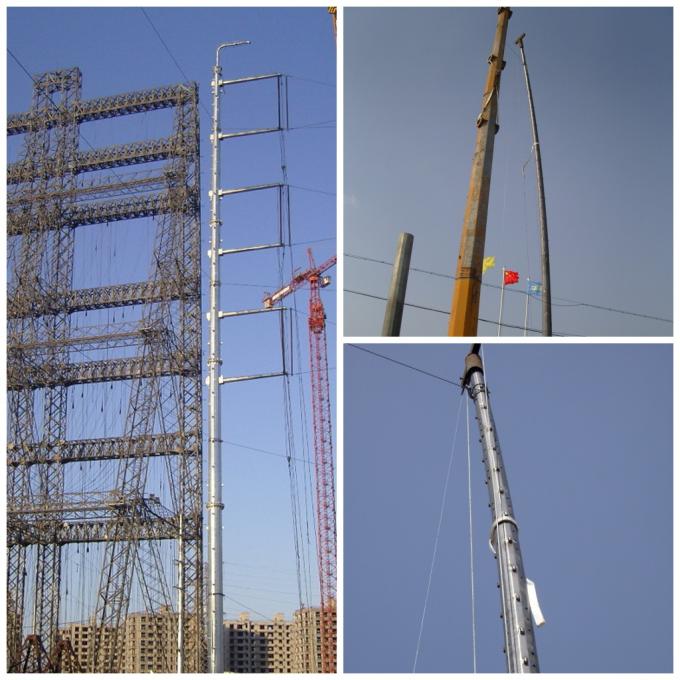 Ιστοί 75ft δικτυωτού πλέγματος χάλυβα εναέρια γραμμή μετάδοσης πύργων υψηλής τάσης Πολωνού φλαντζών χρησιμότητας 80ft 1
