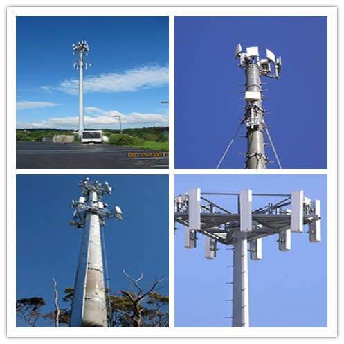 Γαλβανισμένος υψηλή τάση πύργος τηλεπικοινωνιών χάλυβα ηλεκτρικός μονοπωλιακός 1