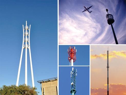 Ο χάλυβας 95 ποδιών μονο Πολωνού τηλεφωνικός πύργος κυττάρων πύργων κινητός εκλέπτυνε το βαλμένο φλάντζα χάλυβα Πολωνοί 1