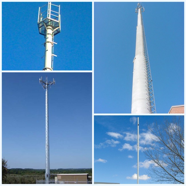 Το μανίκι ολίσθησης εκλέπτυνε το μονο Πολωνός 80ft πύργο GSM με το χυμένο σκυρόδεμα 2