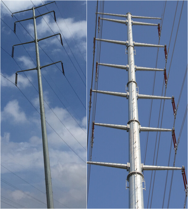 Κωνική χρησιμότητα Πολωνός χάλυβα 40ft 138kv για την ηλεκτρική γραμμή διανομής μετάδοσης 2