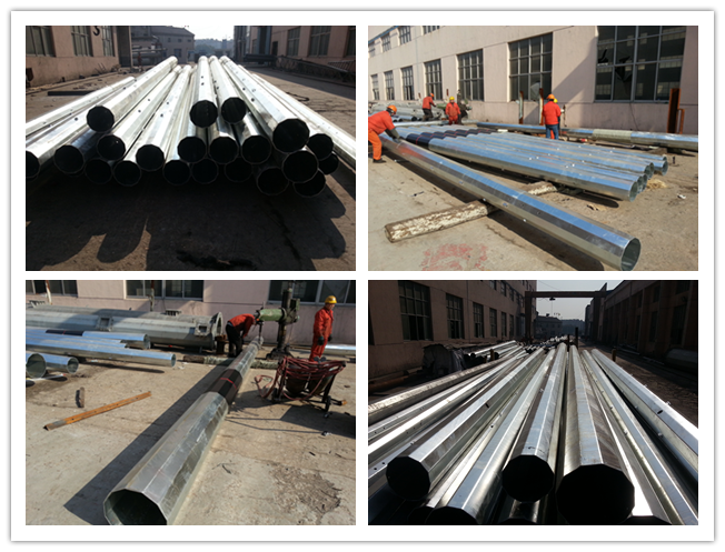 15m 1200 γραμμή μετάδοσης Dan Galvanized Steel Pole For 132kv, /BV/ISO 0