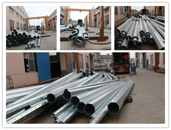 ηλεκτρική ισχυρή γραμμή 15m 1250 Dan Galvanized Steel Pole For 1