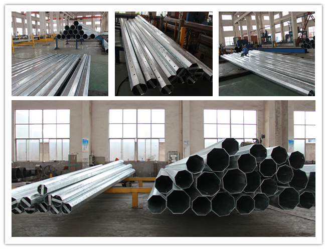 15m 1200 Dan Octagonal Steel Transmission Poles με διαγώνιο galvanization καυτής εμβύθισης εξαρτημάτων βραχιόνων 1