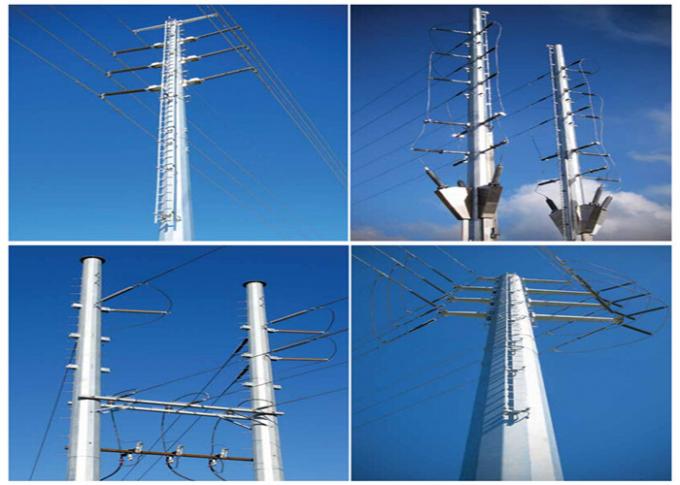 66kv πύργος γραμμών Πολωνού δύναμης μετάδοσης ηλεκτρικής ενέργειας/χάλυβας ευθύς Πολωνός για την εναέρια γραμμή μετάδοσης 1