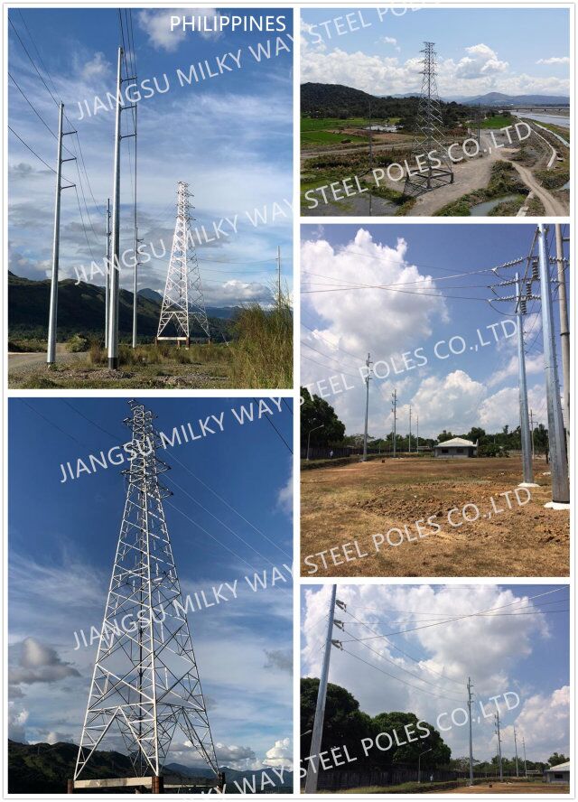 Γαλβανισμένη διανομή Πολωνού ηλεκτρικής δύναμης 70ft για το πρόγραμμα 132kv 69kv Φιλιππίνες 1