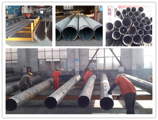 15m 1200 γραμμή μετάδοσης Dan Galvanized Steel Pole For 132kv, /BV/ISO 2