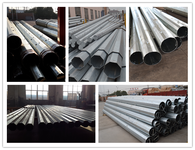 15m 1200 γραμμή μετάδοσης Dan Galvanized Steel Pole For 132kv, /BV/ISO 1