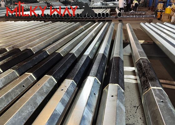 9m 200dan 400dan 650dan Galvanized Transmission Electrical Metal Pole For Distribution Line προμηθευτής