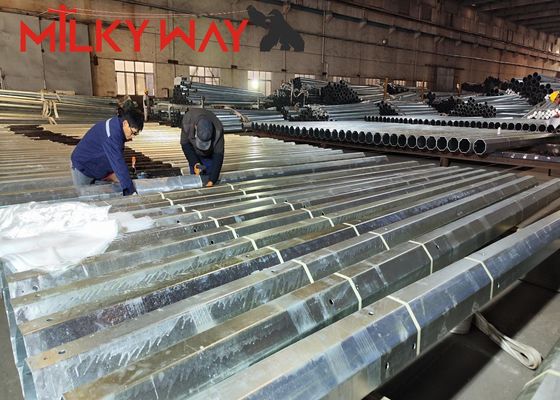 9m 200dan 400dan 650dan Galvanized Transmission Electrical Metal Pole For Distribution Line προμηθευτής