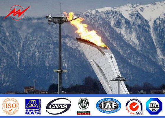 Χαρακτηριστικό Headframe 45m κωνικός γαλβανισμένος υψηλός ιστός Πολωνός μέχρι και 64 κοu'φώματα φωτισμού πλημμυρών