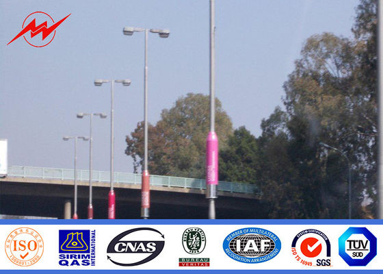 Q235 ο χάλυβας γαλβάνισε το φωτεινό σηματοδότη Πολωνοί 15m 20m 30m με το διαγώνιο βραχίονα