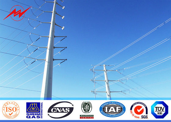 ο κωνικός πόλος ηλεκτρικής δύναμης 11m Q235 υλικός γαλβάνισε το ενιαίο τμήμα