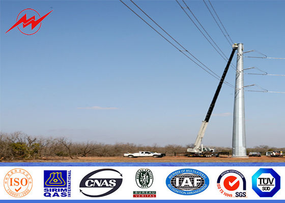 Κωνικός πόλος ηλεκτρικής δύναμης πάχους 3.5mm 22m ύψος με τρία τμήματα της μετάδοσης