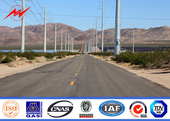 Κωνικός πόλος ηλεκτρικής δύναμης πάχους 3.5mm 22m ύψος με τρία τμήματα της μετάδοσης