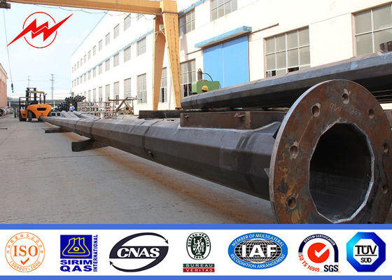 Βαλμένος φλάντζα φωτισμός Πολωνοί ιστών ζωγραφικής 3mm 20m υψηλός με τη ταχύτητα ανέμου 30m/s 12 λαμπτήρων