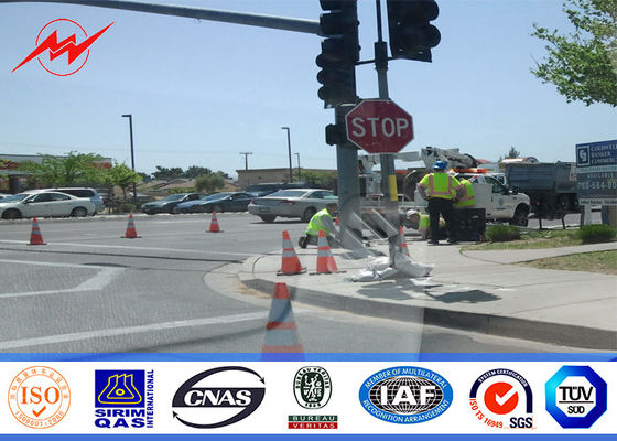 φωτεινός σηματοδότης Πολωνός πολυεστέρα σημαδιών κυκλοφορίας αυτοκινητόδρομων παραλιών 4m με το διπλό υποστήριγμα