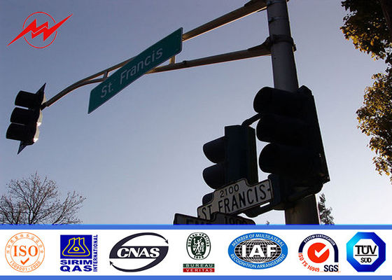 Συνήθεια 4.5m γαλβανισμένα ύψος σημάδια φωτεινού σηματοδότη με το ενιαίο υποστήριγμα
