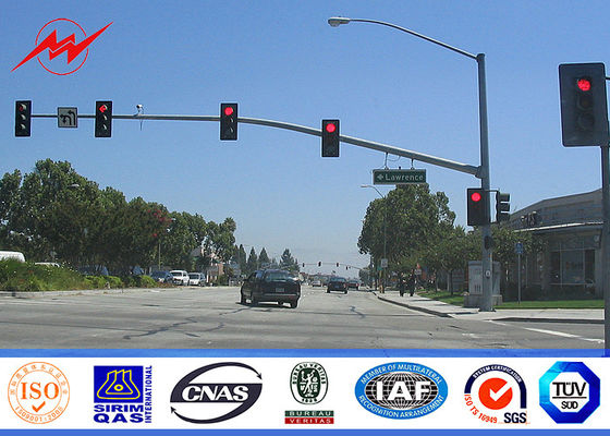Συνήθεια 4.5m γαλβανισμένα ύψος σημάδια φωτεινού σηματοδότη με το ενιαίο υποστήριγμα