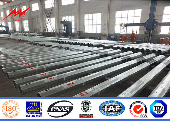 ηλεκτρική ισχυρή γραμμή 15m 1250 Dan Galvanized Steel Pole For