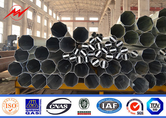 Polygonal 16m 800 Dan Galvanized Steel Power Pole 10kV - ικανότητα 220kV