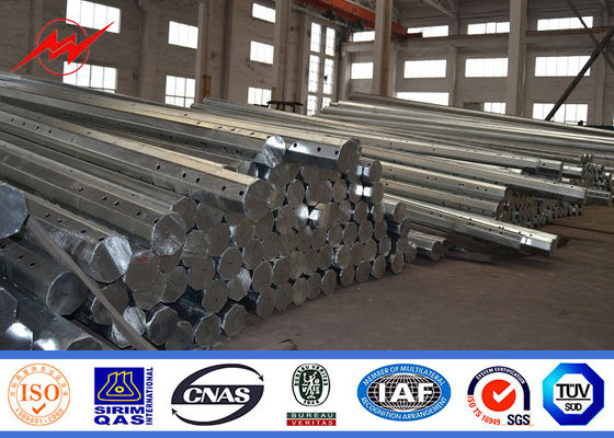 Polygonal 16m 800 Dan Galvanized Steel Power Pole 10kV - ικανότητα 220kV