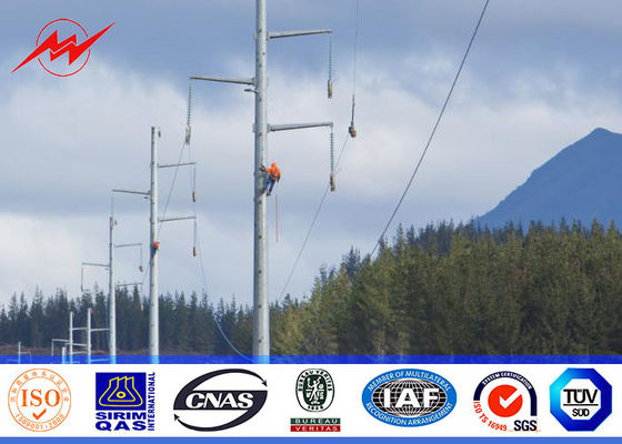 Υψηλή τάση 115 γαλβανισμένης χάλυβα Kv μορφής Πολωνού οκτάγωνης με το περπατημένο μπουλόνι