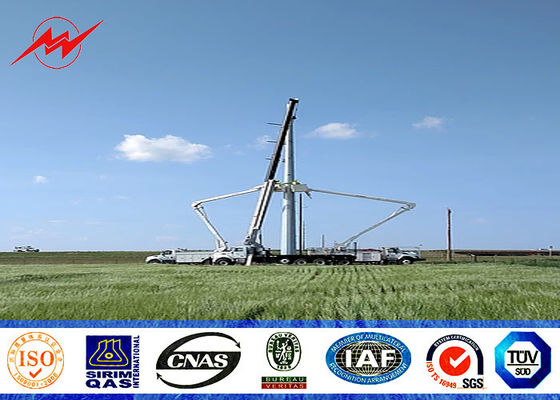 Ζυγισμένος πόλος από χάλυβα για γραμμή μετάδοσης 33KV με τρύπες για άγκυρο