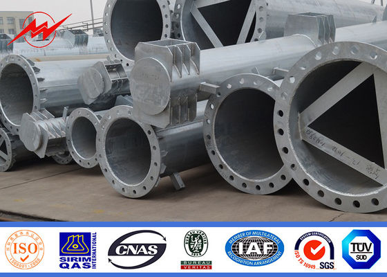 110KV γαλβανισμένου Polygonal/γύρω από τη δύναμη Πολωνός χρησιμότητας χάλυβα 18.5m με το διαγώνιο βραχίονα