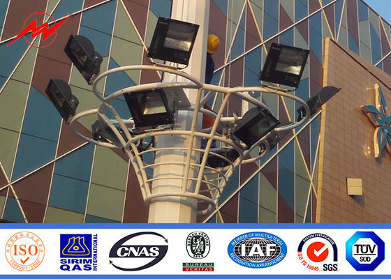 25.5m - 29m γαλβανισμένος υψηλός ιστός ελαφρύς Πολωνός/λαμπτήρας Πολωνός με το τετραγωνικό υποστήριγμα λαμπτήρων