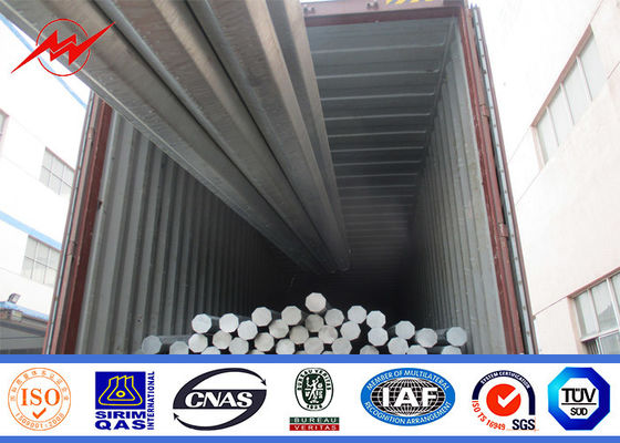 10kV σωληνοειδής χάλυβας Πολωνοί γραμμών μετάδοσης ηλεκτρικής δύναμης καυτής εμβύθισης γαλβανισμένος