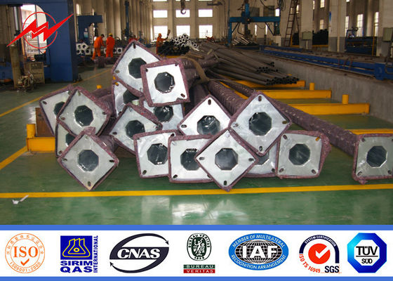 2.75mm 5-6m Led Street Light Pole Hot Dip Galanization Steel Για το αεροδρόμιο Στάδιο Seaport Plaza