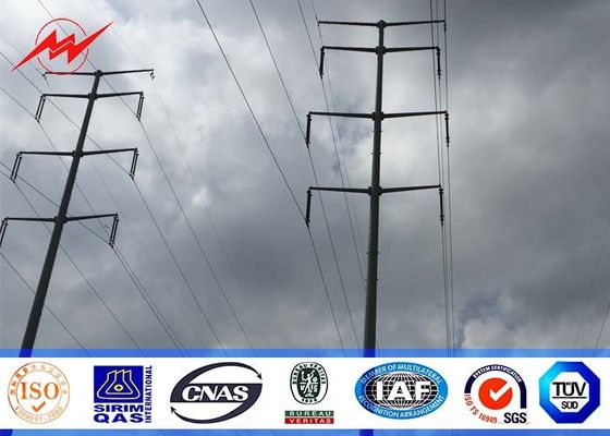 69kv 10m γαλβανισμένη γραμμή Πολωνός διανομής Πολωνού δύναμης χάλυβα καυτής εμβύθισης με τα διαγώνια εξαρτήματα βραχιόνων