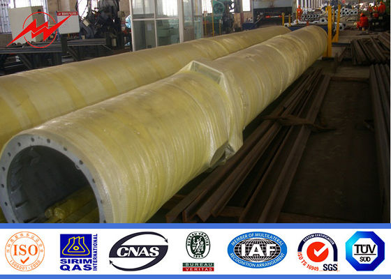 υλικός μονο πύργος Πολωνού χάλυβα 160FT για τις τηλεπικοινωνίες με το σχέδιο καταστημάτων CAD