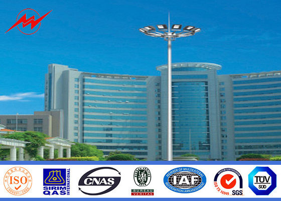 Προσαρμοσμένος 50m Polygonal σταδίων φωτισμός Πολωνός πύργων ιστών ποδοσφαίρου υψηλός για το γήπεδο ποδοσφαίρου με 40 φω'τα