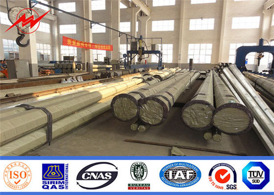 Galvanization καυτής εμβύθισης 12m, διπλή δύναμη Πολωνός χάλυβα κυκλωμάτων για την ηλεκτρική μετάδοση