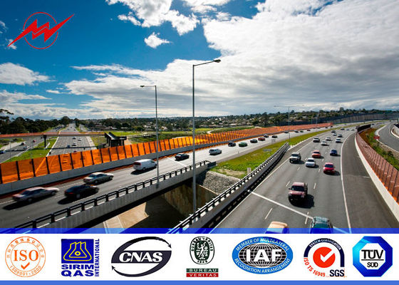 Η καυτή εμβύθιση γαλβάνισε τον υπαίθριο φωτισμό οδών Πολωνοί 5M 8M με το διπλό κυρτό βραχίονα