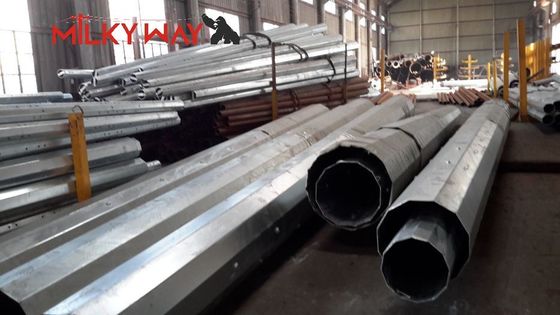 15M 8KN Gr65 Χάλυβα σωληνώδης πόλος για την αγορά της Αφρικής με και BV Πιστοποίηση και πάχος τοίχου 3 mm