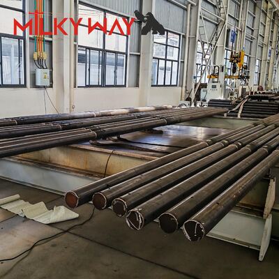 Χαλύβδινος στύλος ταφής, ασημί φινίρισμα, ιδανικός για στύλους φωτισμού δρόμων, στύλους κοινής ωφέλειας και έργα υποδομών εξωτερικού χώρου