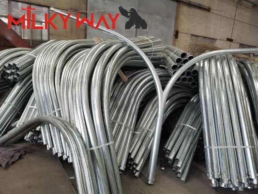 6m 7m 8m χαλύβδινοι στύλοι Hot DIP Galvanized Street Light Pole με Διπλό Βραχίονα