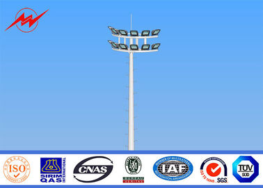 Πολυγωνικός 34μ υψηλός φωτεινός στύλος υψηλής ανύψωσης με θερμότατο τσιμεντωμένο με σύστημα ανύψωσης