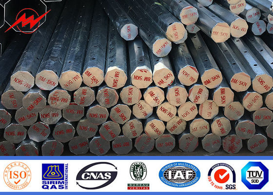 33KV Ζυγισμένη γραμμή μετάδοσης Χάλυβα πόλος ισχύος σωληνώδης οκτάγωνη ηλεκτρική διανομή