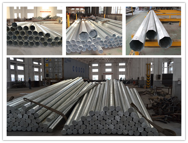 15m 1200 Dan Octagonal Steel Transmission Poles με διαγώνιο galvanization καυτής εμβύθισης εξαρτημάτων βραχιόνων 2