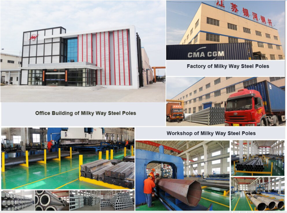 Ηλεκτρικός στύλος ισχύος 20 έως 55 μέτρα ύψος Κατάλληλος για διάφορες εφαρμογές Πιστοποιημένος ISO 9001 2