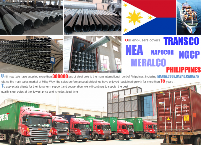 60FT 65FT 1280kg Προσαρμόσιμο ηλεκτρικό στύλο ισχύος για διαφορετικές αγορές και απαιτήσεις χωρών 1